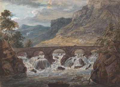 Pont-y-Pier vicino a Llanroost, Denbighshire da Paul Sandby